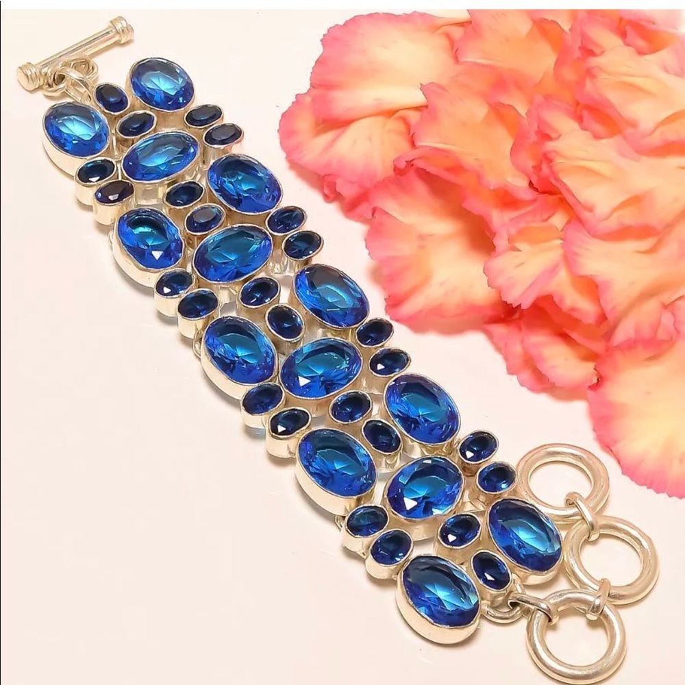 Silver London Blue Topaz Lolite Bracelet